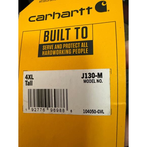 Carhartt Men's 4XL Tall Gravel Cotton Loose Fit Washed Duck Insulated Jacket New - Picture 3 of 4